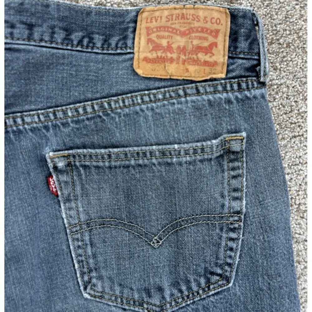 Levis 559 Jeans Mens 36x31* Blue Relaxed Straight Workwear Loose Soft Distressed